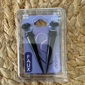 Claire's Black Faux Taper Earrings